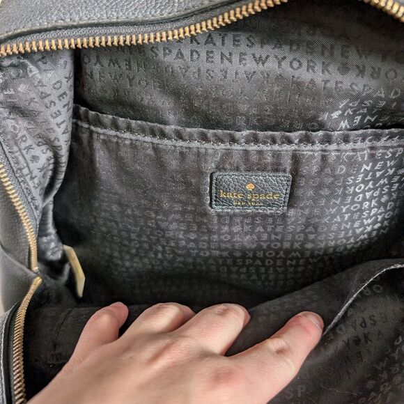 Kate Spade Larchmont Avenue Black Pebbled Leather Backpack - Picture 8 of 13